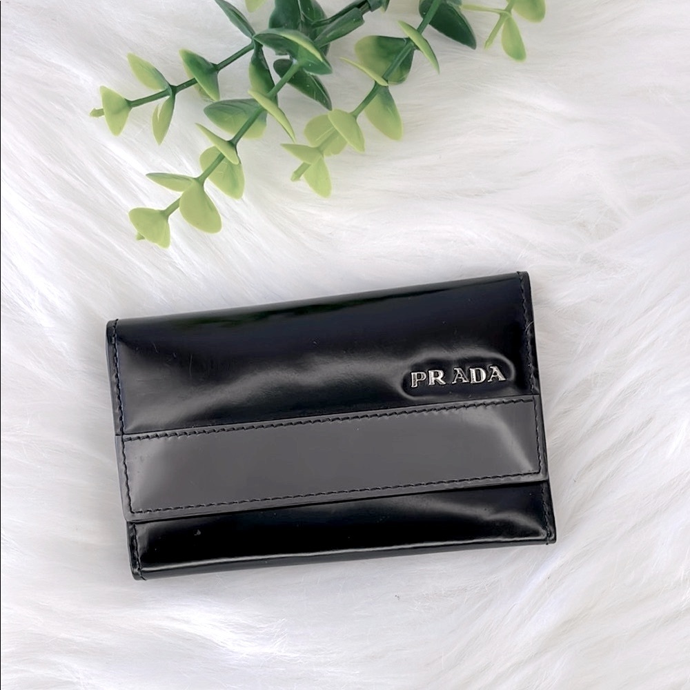 Prada Black and Gray Key Holder